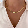 Serpentine flat chain necklace
