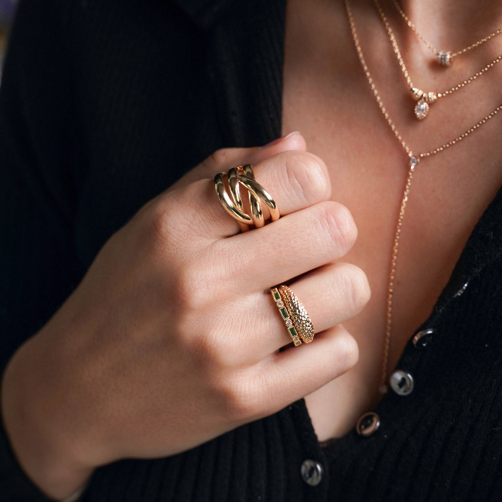 Oasis ring 18k gold plated: 50