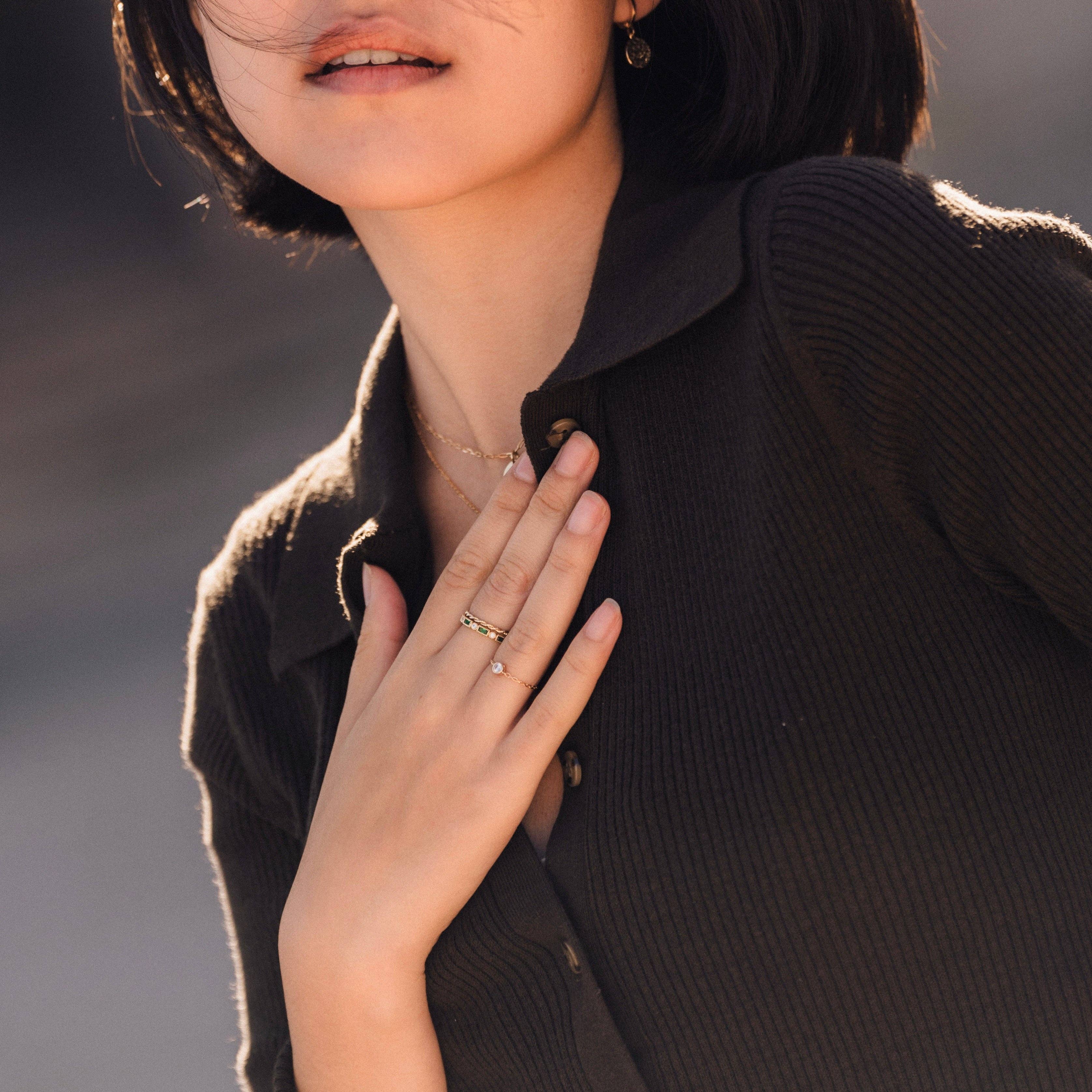 Oasis ring 18k gold plated: 50