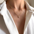 Star and zircons pendant necklace