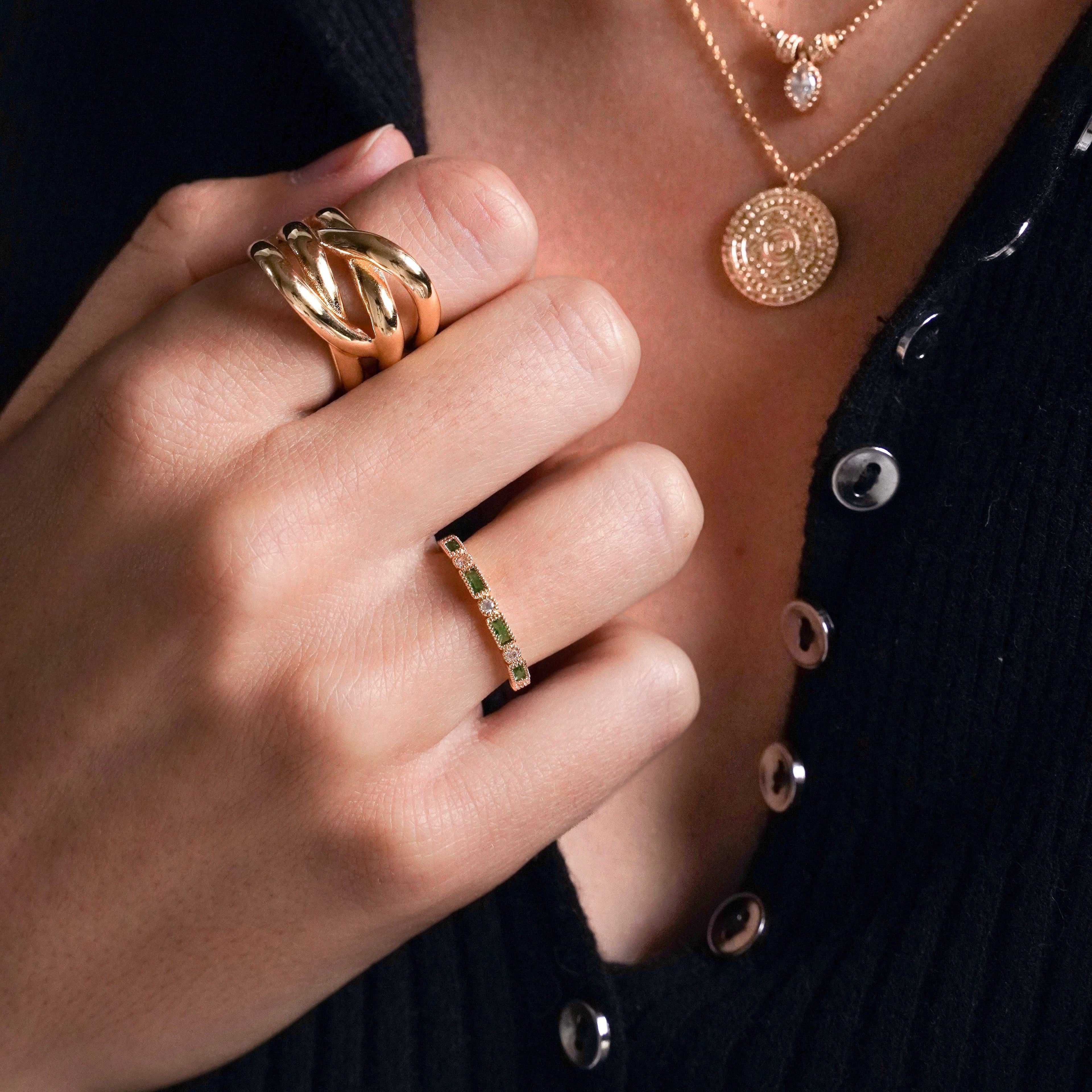 Oasis ring 18k gold plated: 50